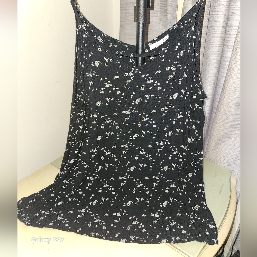 SO Black Floral Tank Top